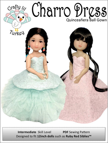 Crafty Lil Turkey Siblies Charro Dress Pattern For 12" Siblies Dolls Pixie Faire