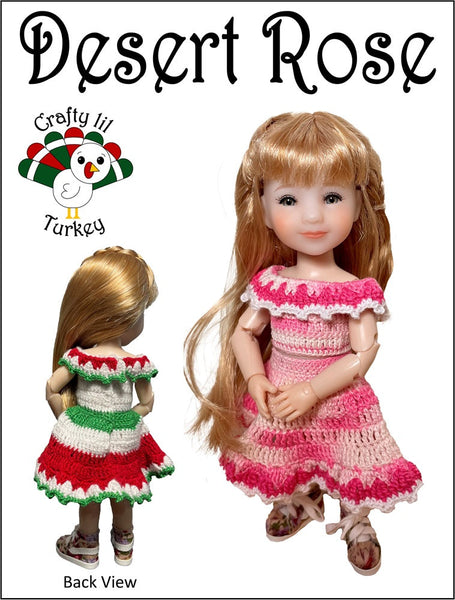 Crafty Lil Turkey Desert Rose Crochet Pattern for 8 Inch BJD such