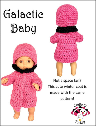 Crafty Lil Turkey Crochet Galactic Baby 8" Baby Doll Clothes Crochet Pattern Pixie Faire