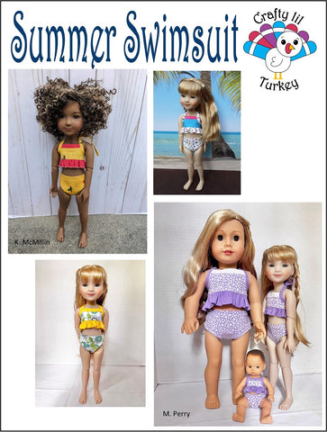 Crafty Lil Turkey Ruby Red Fashion Friends Summer Swimsuit Doll Clothes Pattern For 15" Ruby Red Fashion Friends™ Pixie Faire
