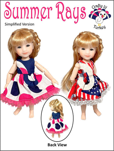 Crafty Lil Turkey 8" BJD Summer Rays Dress Pattern For 8" BJD Dolls such as Ten Ping and Mini Sara Pixie Faire