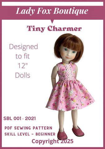 Lady Fox Boutique Siblies Tiny Charmer Dress Doll Clothes Pattern For 12 Inch Siblies Dolls Pixie Faire