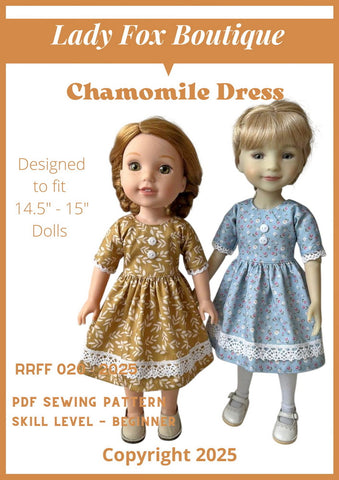 Lady Fox Boutique Ruby Red Fashion Friends Chamomile Dress 14.5-15 inch Doll Clothes Pattern Pixie Faire