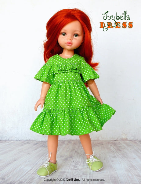 Doll Joy Joy Bells Dress Pattern For 13" Paola Reina Dolls Doll Joy Joy Bells Dress Pattern For 13" Paola Reina Dolls