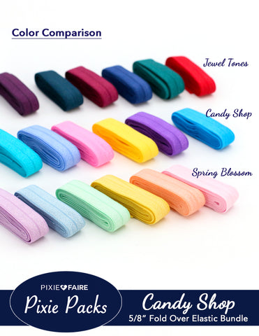 Pixie Faire Pixie Packs Pixie Packs 5/8" Fold Over Elastic Bundle Jewel Tones Pixie Faire