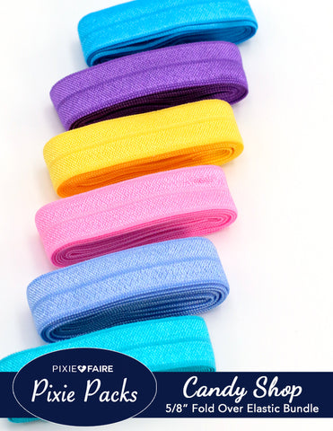 Pixie Faire Pixie Packs Pixie Packs 5/8" Fold Over Elastic Bundle Candy Shop Pixie Faire