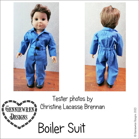 Genniewren 18 Inch Modern Boiler Suit 18" Doll Clothes Pattern Pixie Faire