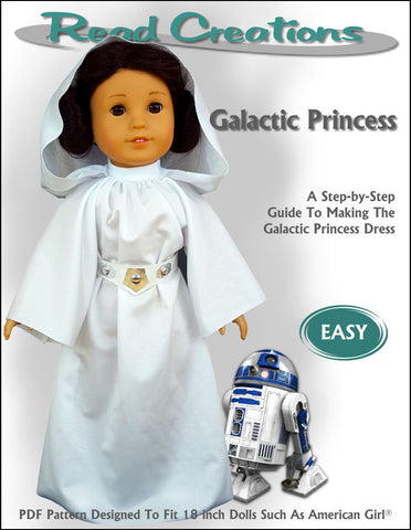 Read Creations 18 Inch Modern Galactic Princess Dress 18" Doll Clothes Pattern Pixie Faire