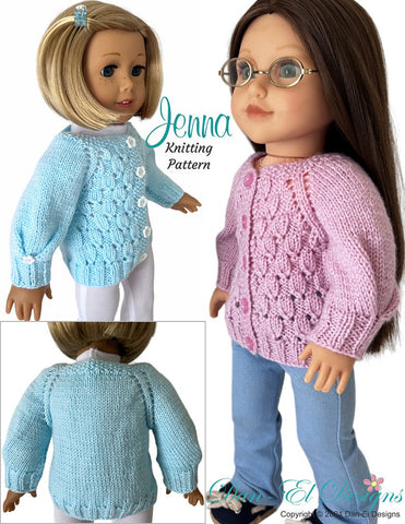 Dan-El Designs Knitting Jenna 18" Doll Clothes Knitting Pattern Pixie Faire