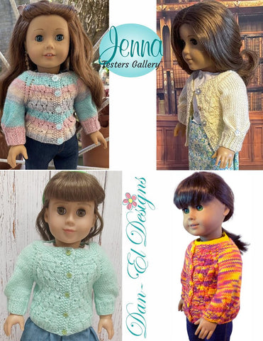 Dan-El Designs Knitting Jenna 18" Doll Clothes Knitting Pattern Pixie Faire