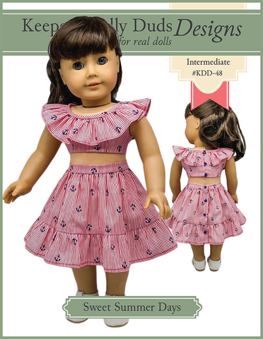 Keepers Dolly Duds Designs 18 Inch Modern Sweet Summer Days 18" Doll Clothes Pattern Pixie Faire