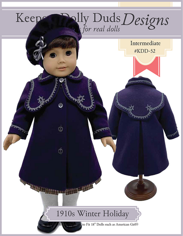 Keepers Dolly Duds Designs 18 Inch Historical 1910s Winter Holiday 18" Doll Clothes Pattern Pixie Faire