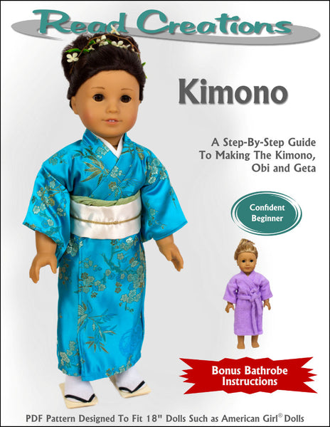 Read Creations Kimono and Bathrobe 18 inch Doll Clothes Pattern