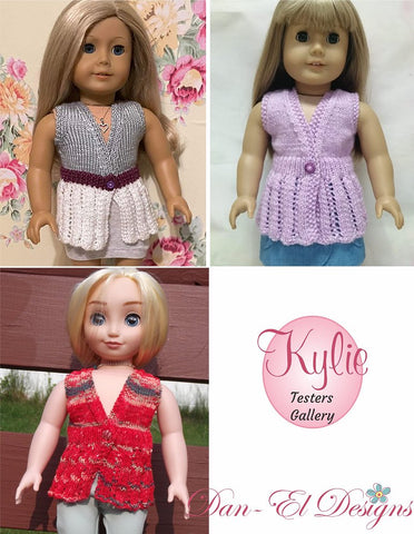 Dan-El Designs Knitting Kylie 18" Doll Knitting Pattern Pixie Faire