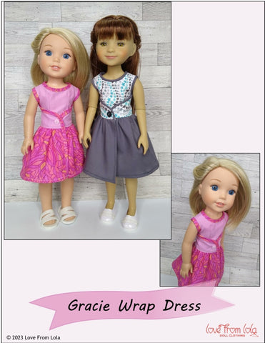 Love From Lola Ruby Red Fashion Friends Gracie Wrap Dress 14.5-15" Doll Clothes Pattern Pixie Faire