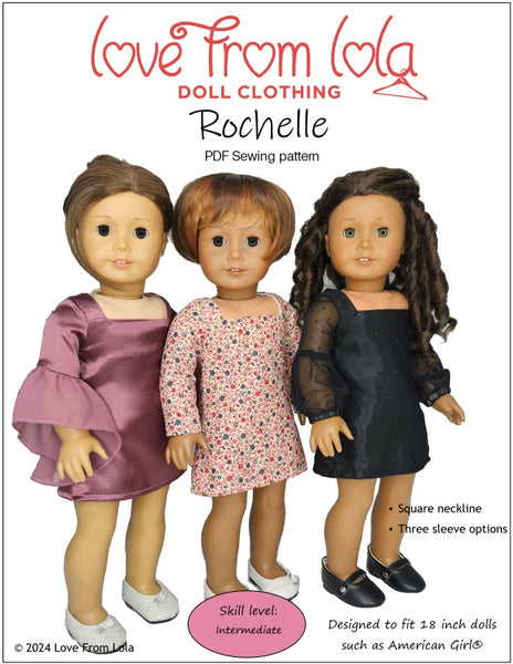 Love From Lola Rochelle Doll Clothes Pattern 18 inch