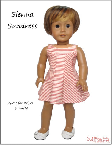 Love From Lola 18 Inch Modern Sienna Sundress 18" Doll Clothes Pattern Pixie Faire