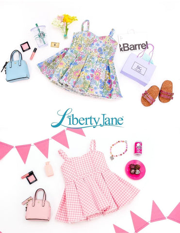 Liberty Jane 18 Inch Modern Country Mart Sundress 18" Doll Clothes Pattern Pixie Faire