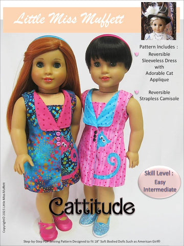 Little Miss Muffett 18 Inch Modern Cattitude 18" Doll Clothes Pattern Pixie Faire