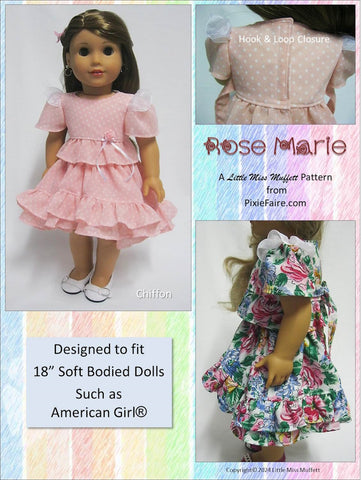 Little Miss Muffett 18 Inch Modern Rose Marie 18" Doll Clothes Pattern Pixie Faire
