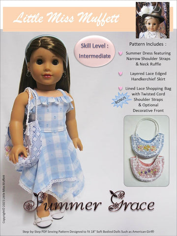 Little Miss Muffett 18 Inch Modern Summer Grace 18" Doll Clothes Pattern Pixie Faire