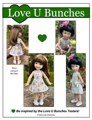 Love U Bunches Kidz n Cats Polka Dot Party Dress for 8 inch BJD Dolls such as Ten Ping and Mini Sara Pixie Faire
