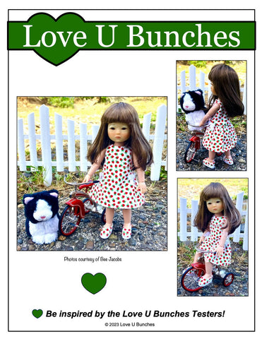 Love U Bunches Kidz n Cats Polka Dot Party Dress for 8 inch BJD Dolls such as Ten Ping and Mini Sara Pixie Faire