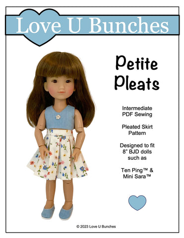 Love U Bunches 8" BJD Petite Pleats for 8 Inch BJD such as Ten Ping and Mini Sara Pixie Faire