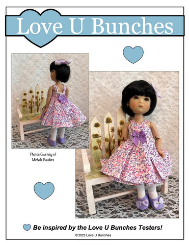 Love U Bunches 8" BJD Picnic Dress Pattern for 8 Inch BJD such as Ten Ping and Mini Sara Pixie Faire