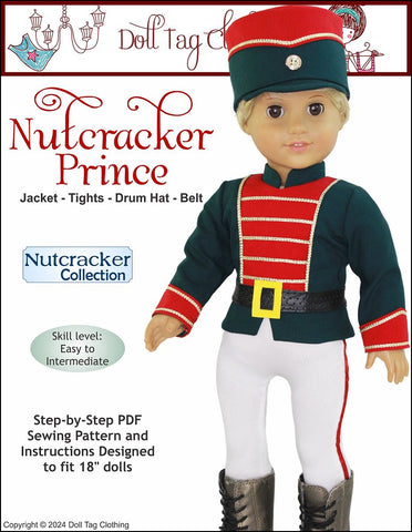 Doll Tag Clothing 18 Inch Modern Nutcracker Prince 18" Doll Clothes Pattern Pixie Faire