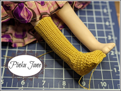 Pinku Jane Gorjuss Basic Crochet Socks Crochet Pattern For 12-12.5" Gorjuss and Siblies Dolls Pixie Faire