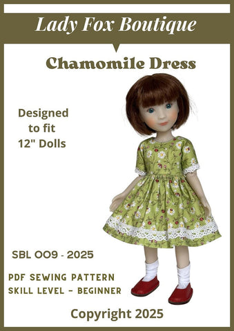 Lady Fox Boutique Siblies Chamomile Dress Doll Clothes Pattern For 12 Inch Siblies Dolls Pixie Faire