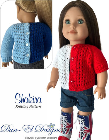 Dan-El Designs Knitting Shakira 18" Doll Clothes Knitting Pattern Pixie Faire