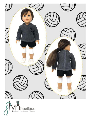 My Sunshine Dolls 18 Inch Modern Sporty Volleyball Gal 18" Doll Clothes Pattern Pixie Faire