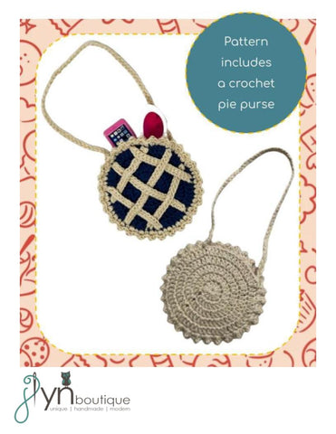 J Lyn Boutique Crochet Sweetie Pie Purse 18" Doll Clothes Accessory Crochet Pattern Pixie Faire