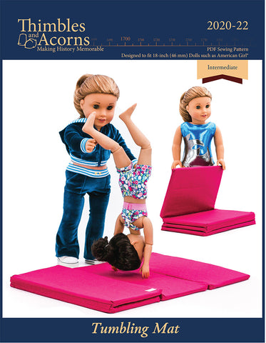 Thimbles and Acorns 18 Inch Modern Tumbling Mat Pattern For 18" Dolls Pixie Faire