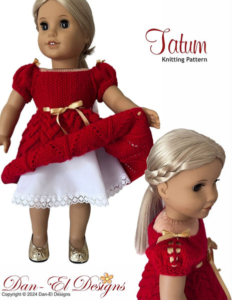 Dan-El Designs Tatum Doll Clothes Knitting Pattern 18 inch American Girl  Dolls