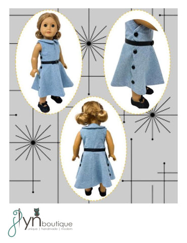 My Sunshine Dolls 18 Inch Historical The Lucille Dress 18" Doll Clothes Pattern Pixie Faire
