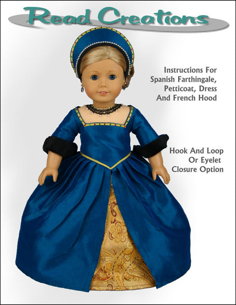 ReadCreations 3 Looks-In-One Tudor Ensemble Doll Clothes Pattern 18 inch  dolls such as American Girl®