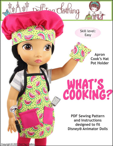 Doll Tag Clothing Disney Animator What's Cooking? Doll Clothes Pattern for Disney® Animator Dolls Pixie Faire