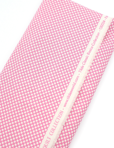 Pixie Faire Pixie Packs Fabric 1 Yard Pre-Cut - Tilda® Classics Paint Dots Pink Pixie Faire