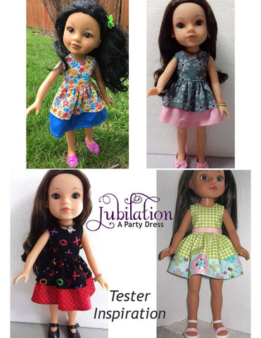 Doll Tag Clothing Ruby Red Fashion Friends Jubilation Party Dress 13 - 14 inch Doll Clothes Pattern Pixie Faire