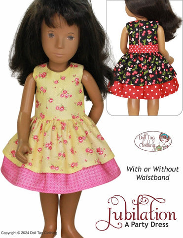 Doll Tag Clothing BFC Ink Jubilation Party Dress Doll Clothes Pattern for 16" Sasha Dolls by Gotz Pixie Faire