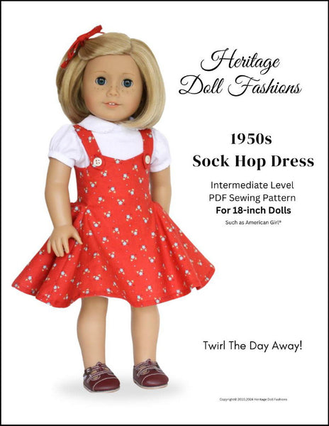 tunic dresses for women 1950's Sock Hop Dress 18 inch Doll Clothes Pattern PDF Download