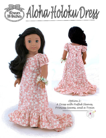 Forever 18 Inches 18 Inch Historical Aloha Holoku Dress 18" Doll Clothes Pattern Pixie Faire