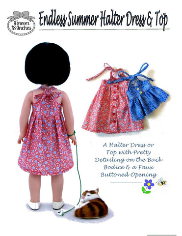 Forever 18 Inches WellieWishers Endless Summer Halter Dress & Top 14.5" WW and 13" Minouche Doll Clothes Pattern Pixie Faire