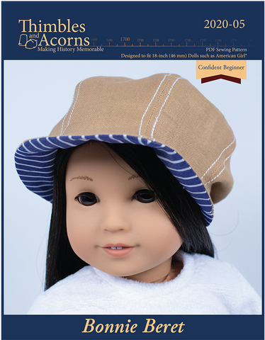 Thimbles and Acorns 18 Inch Modern Bonnie Beret Doll Clothes Pattern For 18" Dolls Pixie Faire
