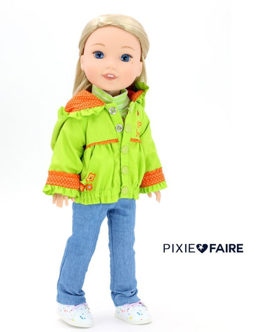 Doll Joy WellieWishers Windbreaker Jacket 14.5" Doll Clothes Pattern Pixie Faire