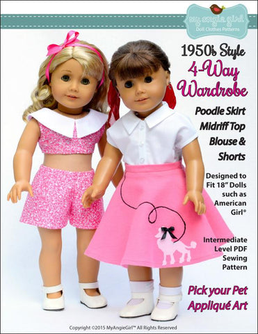 My Angie Girl 18 Inch Historical The 4-Way Wardrobe 18" Doll Clothes Pixie Faire