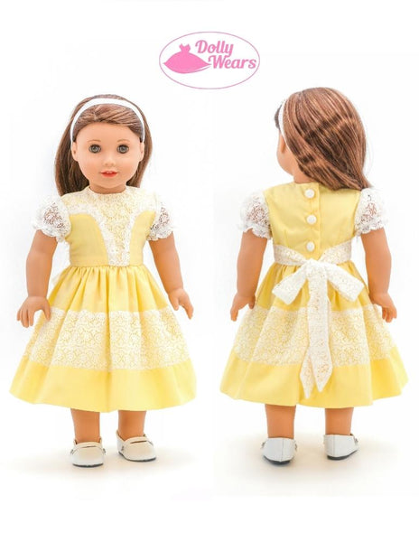 Dolly Wears 50s N Lace Doll Clothes Pattern 18 inch American